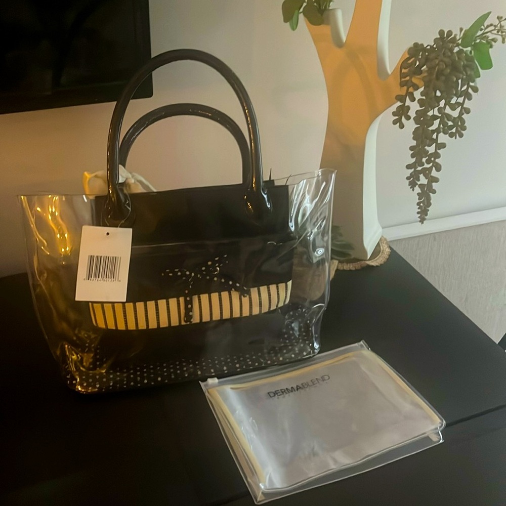 Clear bag with clear makeup pouch